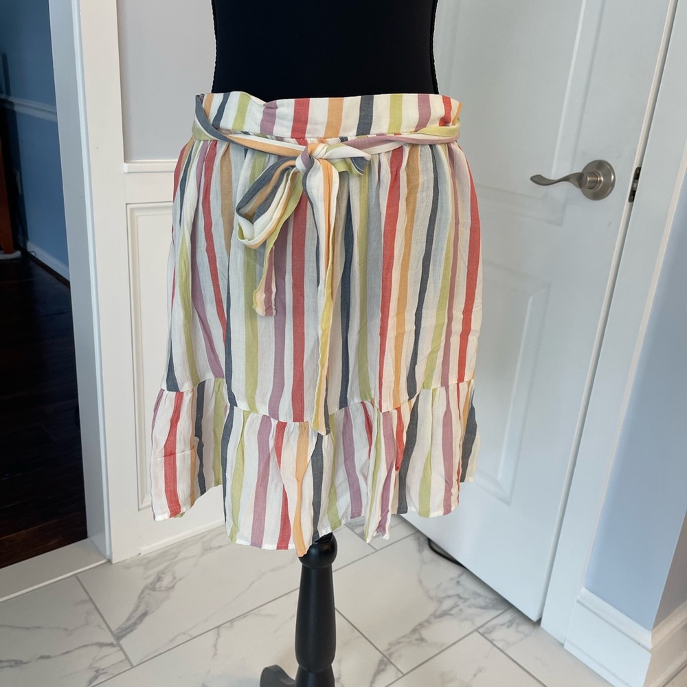 Old Navy Multi Color Skater Skirt with Tie Front